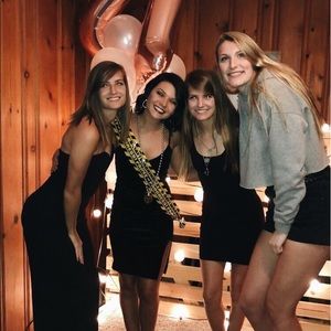 Black strapless jumpsuit with sweetheart neckline